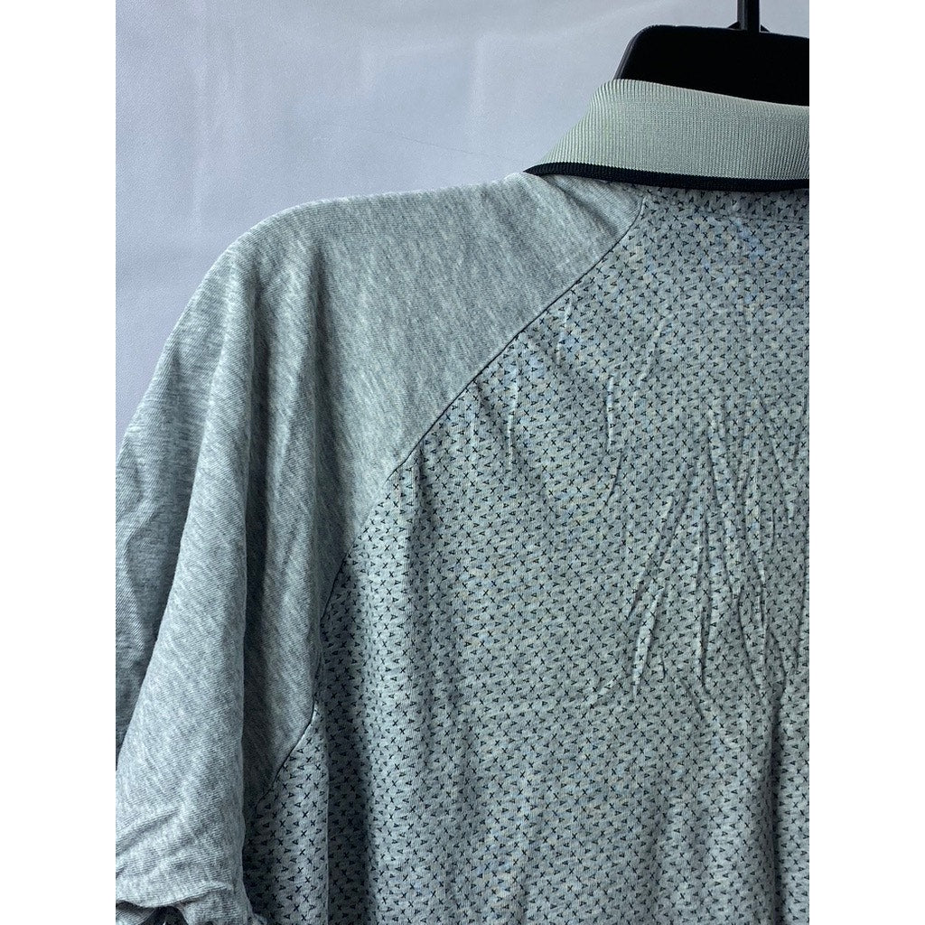 ARMANI EXCHANGE Men's Gray Micro Logo Short Sleeve Polo Shirt SZ L