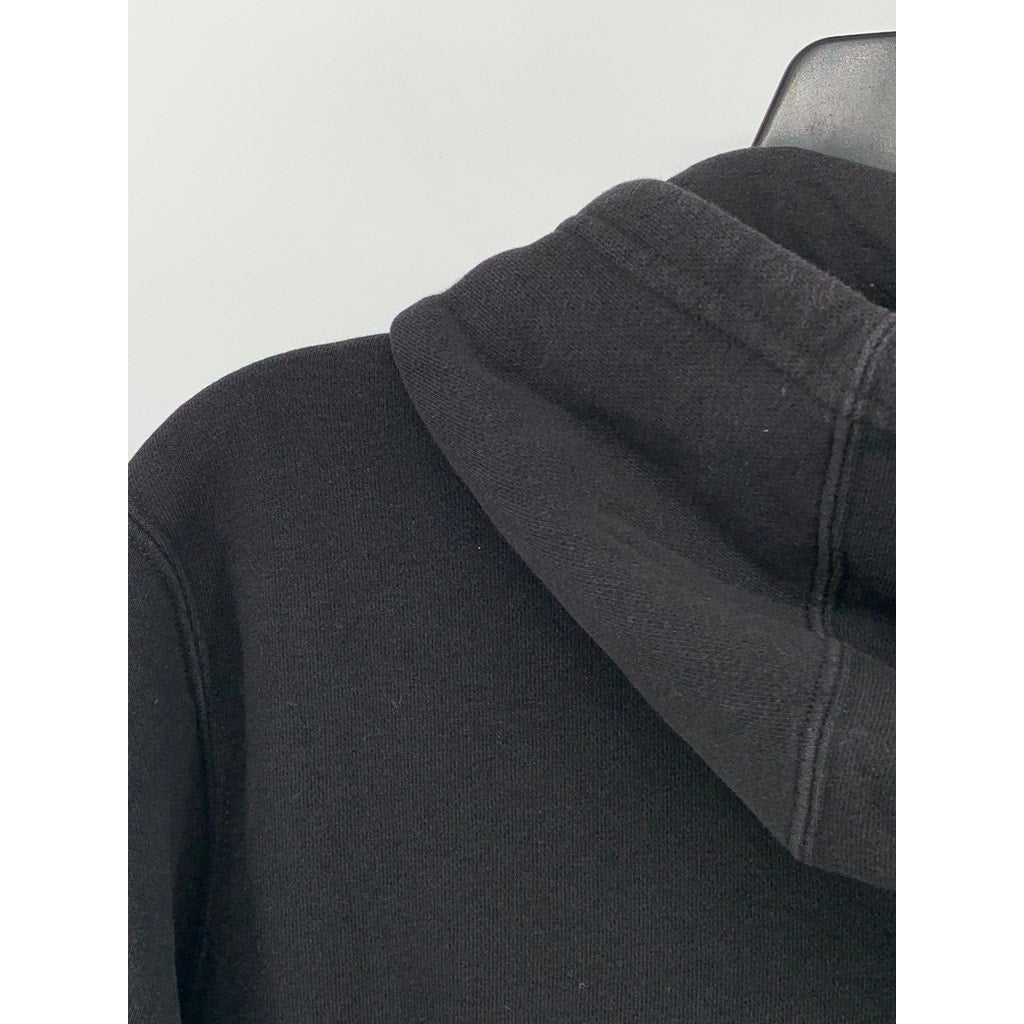 NIKE Women's Black-White Logo Sportswear Pullover Classic Hoodie SZ L