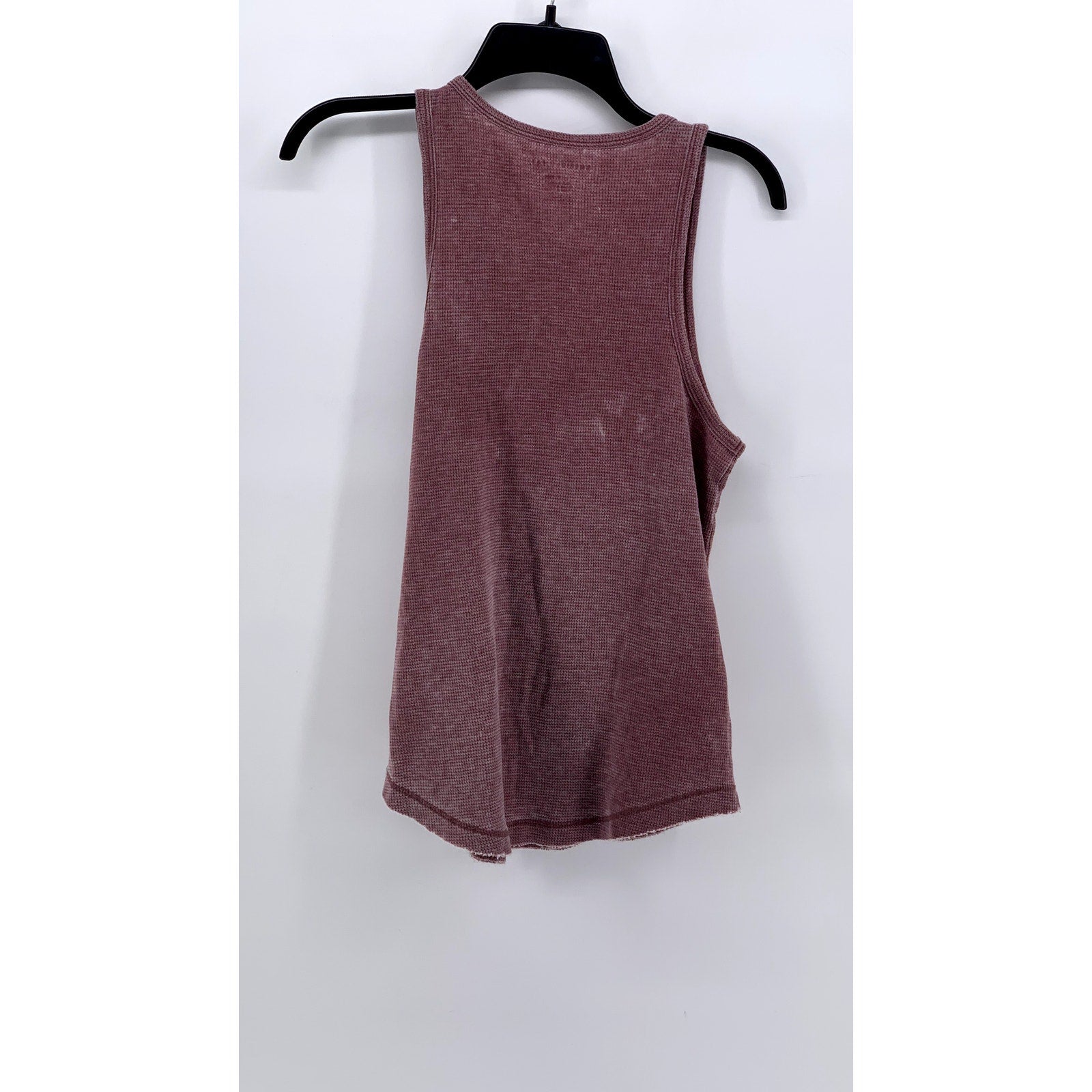 AMERICAN EAGLE Women's Mauve Distressed Waffle-Knit Henley Tank Top SZ XS