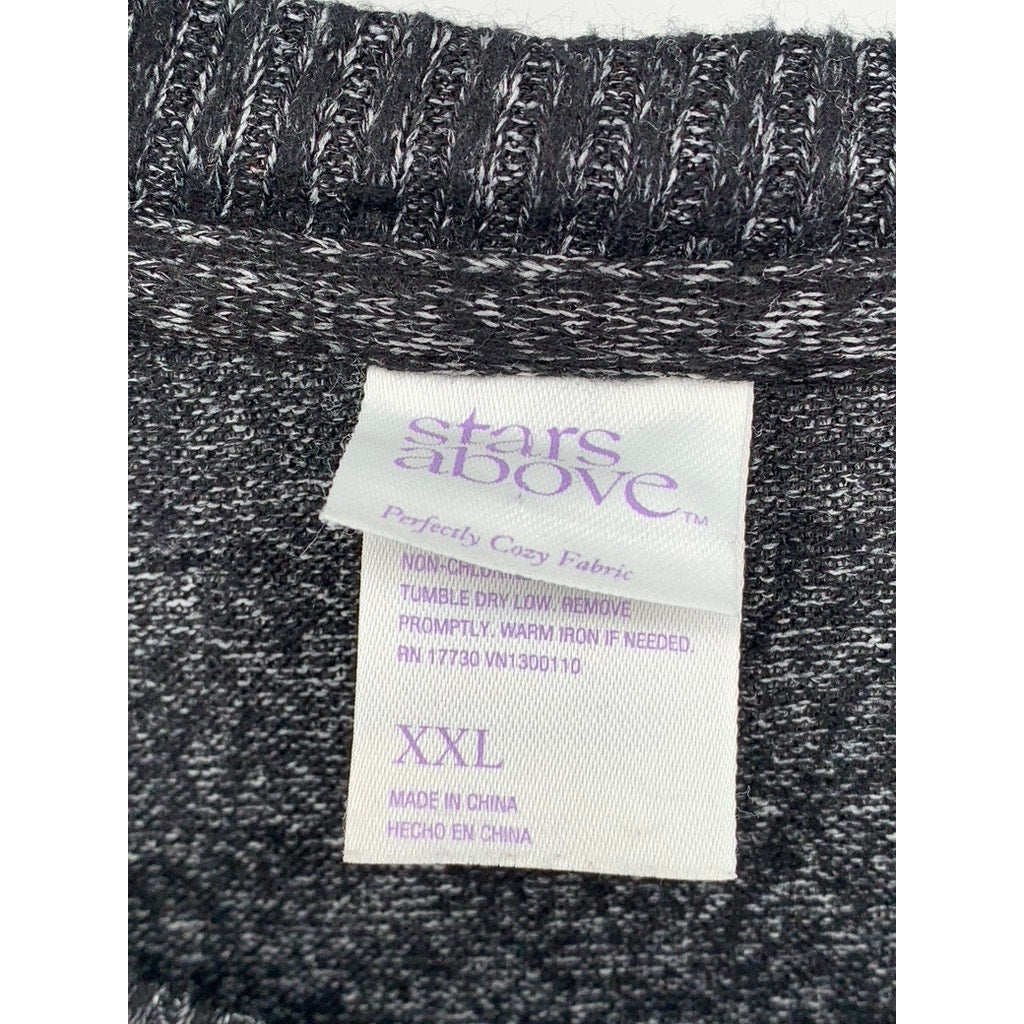 STARS ABOVE Women's Black Knit Crewneck Sweater SZ XXL