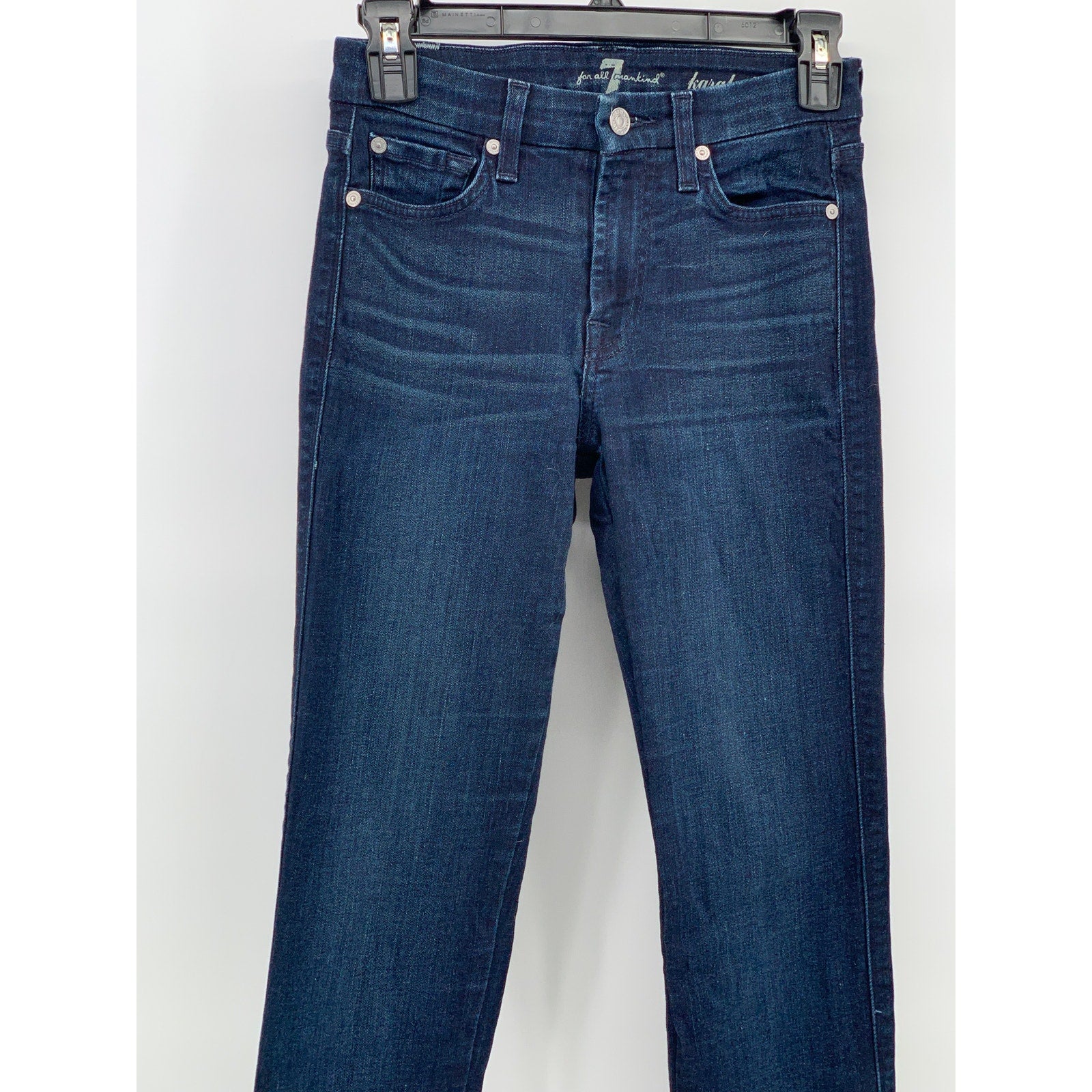 7 FOR ALL MANKIND Women’s Indigo Blue Denim Karah Straight Leg Jeans SZ 27