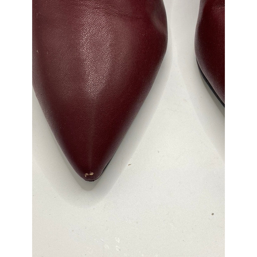 MADDEN GIRL Women's Burgundy Faux-Leather Stormyy Pointed-Toe Ankle Boots SZ 9.5