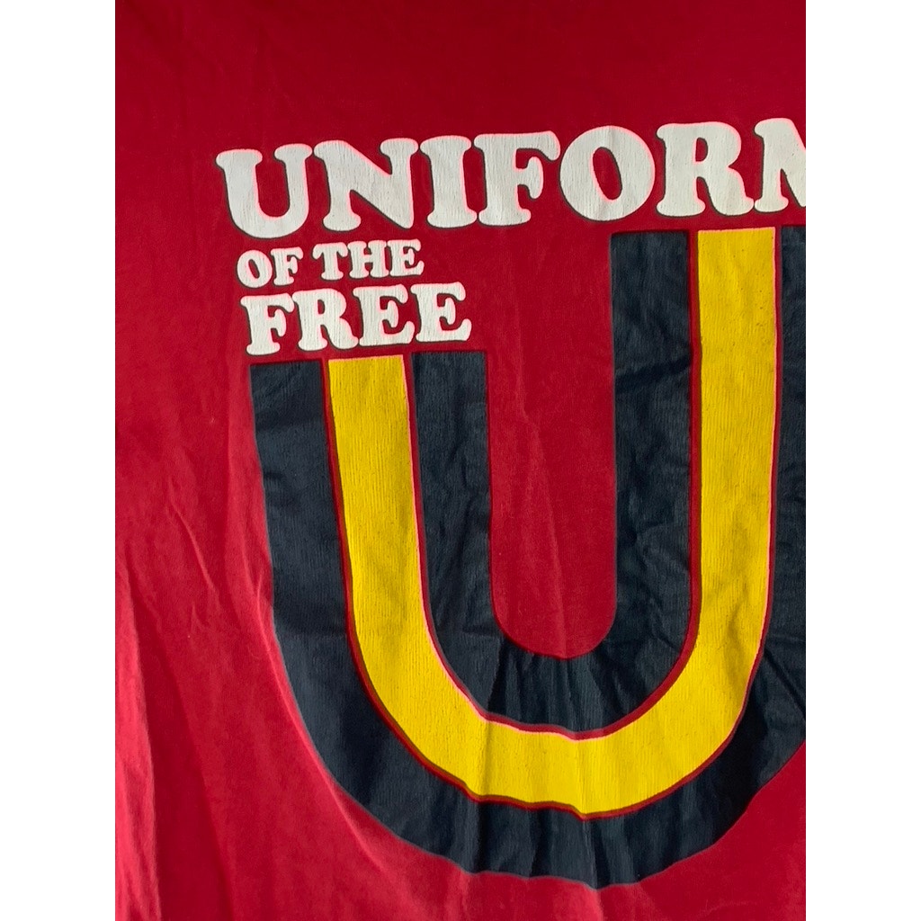 G-STAR RAW Men's Red Uniform Of The Free Graphic Short Sleeve T-Shirt SZ S