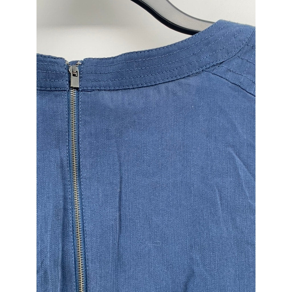 BANANA REPUBLIC Women's Navy Scoop-Neck Long Sleeve Top SZ L