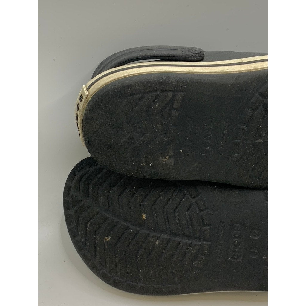 CROCS Baby Black-White Crocband Classic Shoes SZ J2