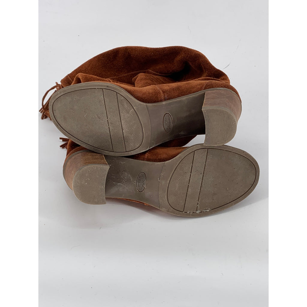 DR. SCHOLL'S Women's Cognac Leather Lydia Round-Toe Knee-High Boots SZ 7.5