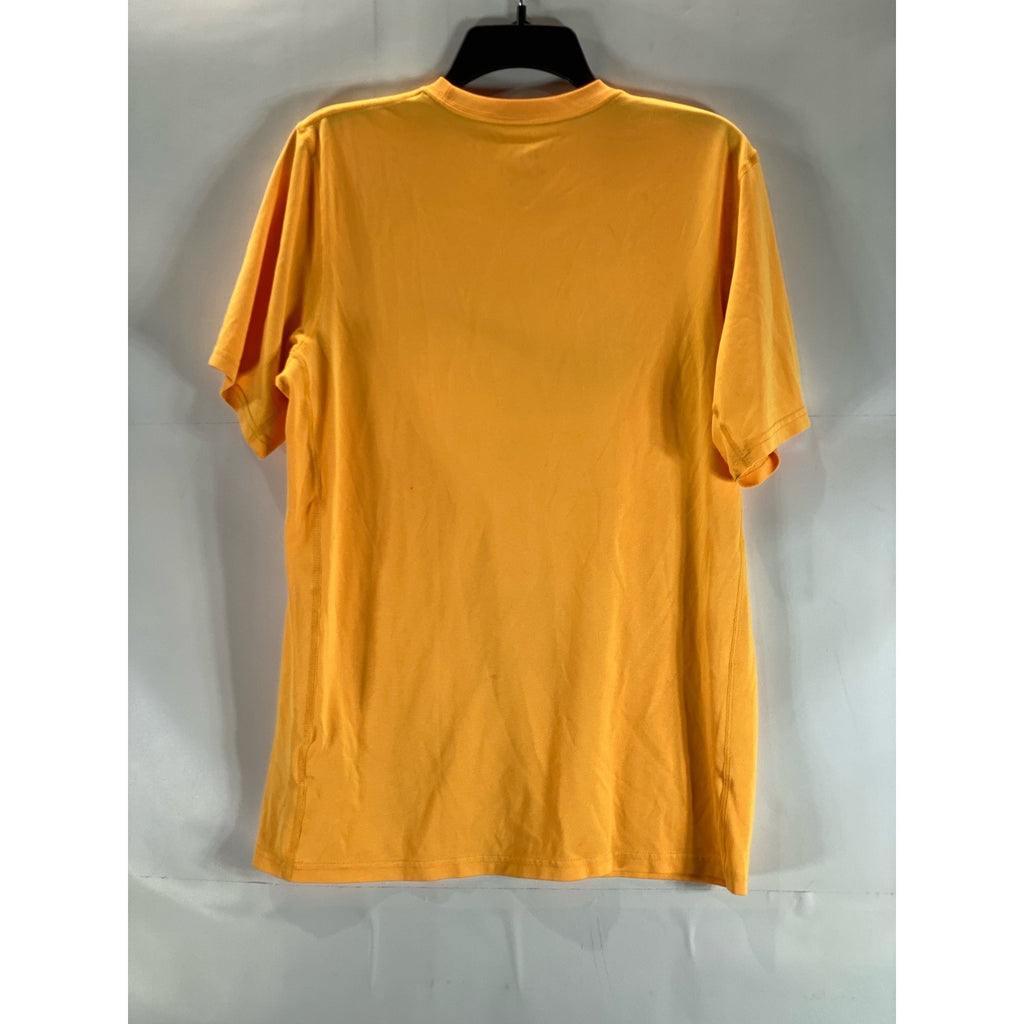 NIKE Men’s Yellow/Navy Dri-Fit Crewneck Short Sleeve Large Swoosh T-Shirt SZ M