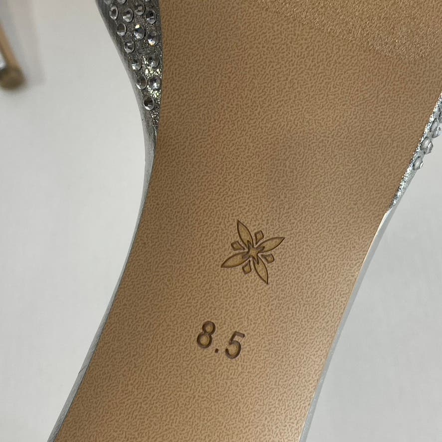 BCBGENERATION Women's Silver Rhinestone Embellished Nallah Platform Sandal SZ8.5
