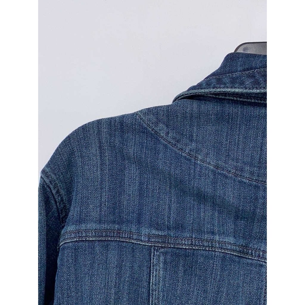 TORRID Women's Blue Denim Zip-Up Long Sleeve Moto Grunge Jacket SZ 3