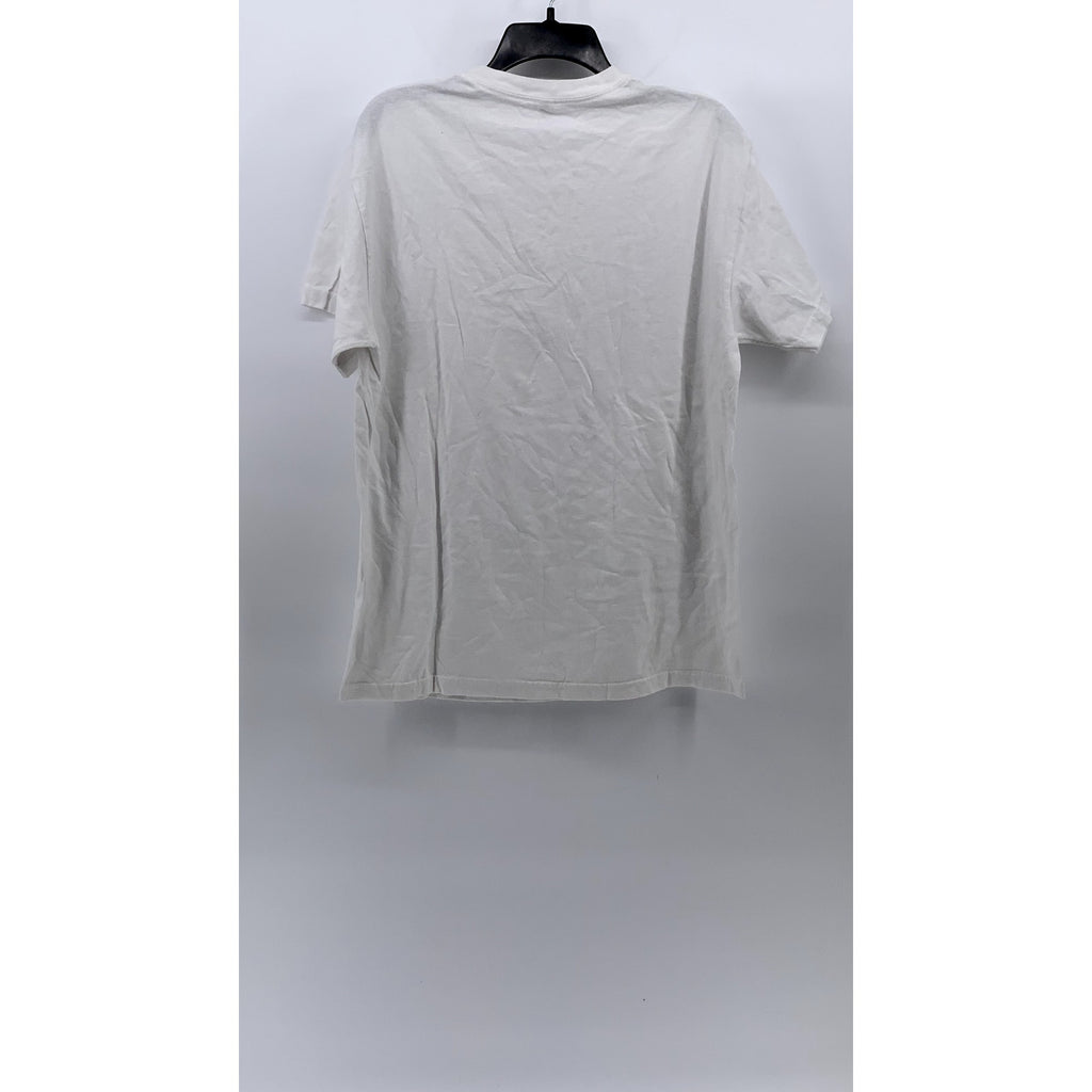 AMERICAN APPAREL Men's White Solid Crewneck Cotton Short Sleeve T-Shirt SZ L