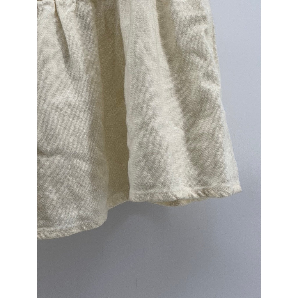BRANDY MELVILLE Women's Cream Ruffle-Hem Drawstring Pull-On Mini Skirt SZ OS