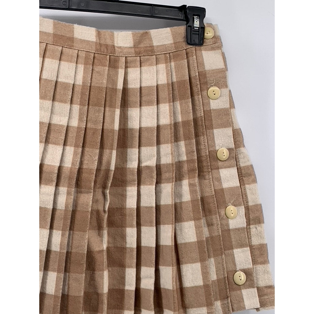 LISA SAYS GAH Women's Brown Plaid Rory Mini Skirt SZ S