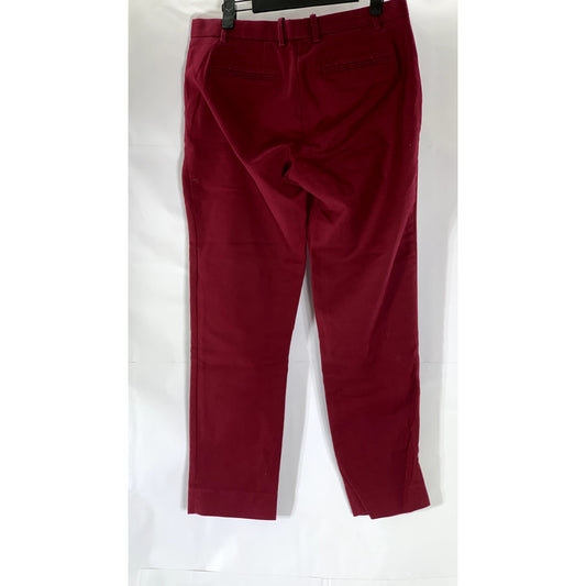 GAP Women's Garnet Red Regular-Fit Slim-Leg Flat Front Cropped Pant SZ 4