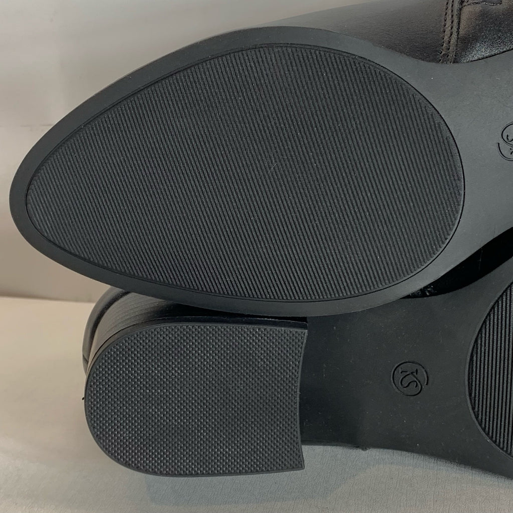 KAREN SCOTT Women's Black Faux-Leather Nadine Almond-Toe Block-Heel Bootie SZ7.5