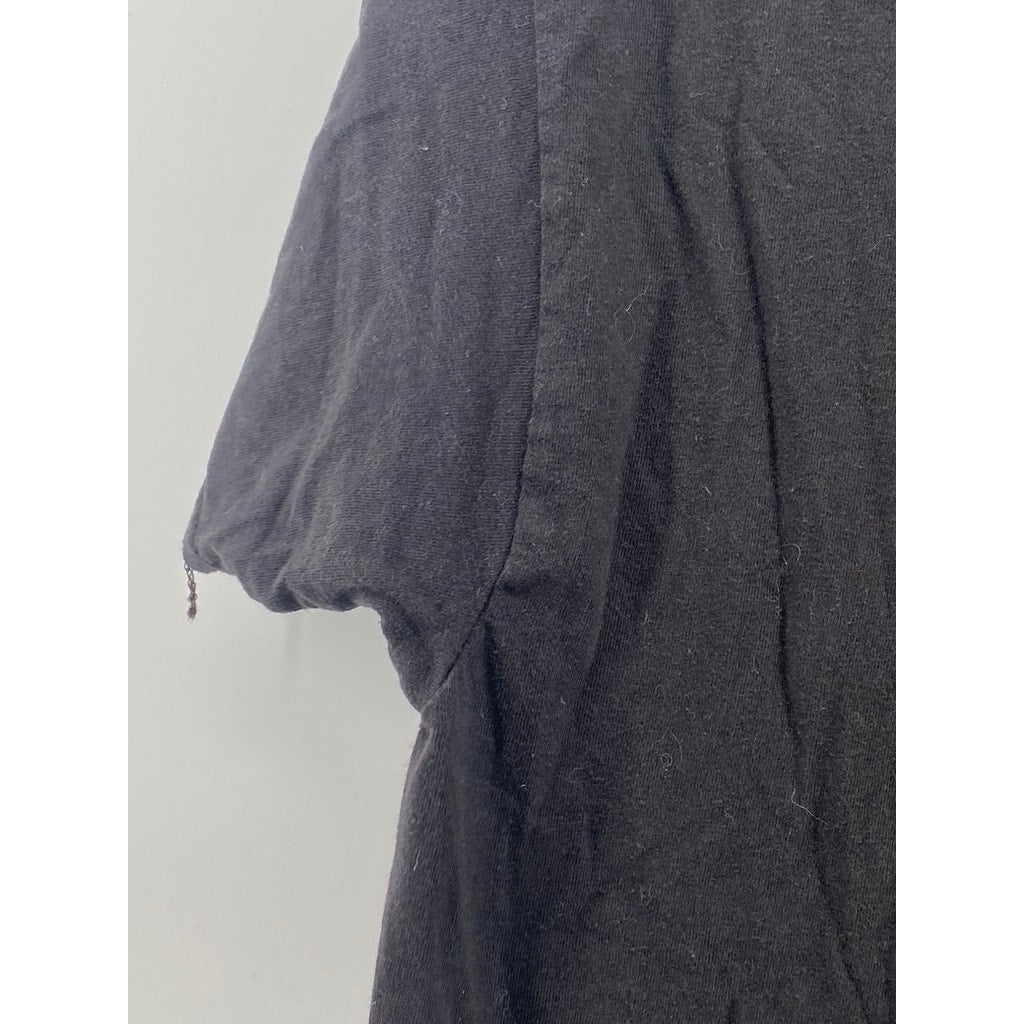 HANES Men's Black Solid V-Neck Lightweight Short Sleeve Under Shirt SZ M