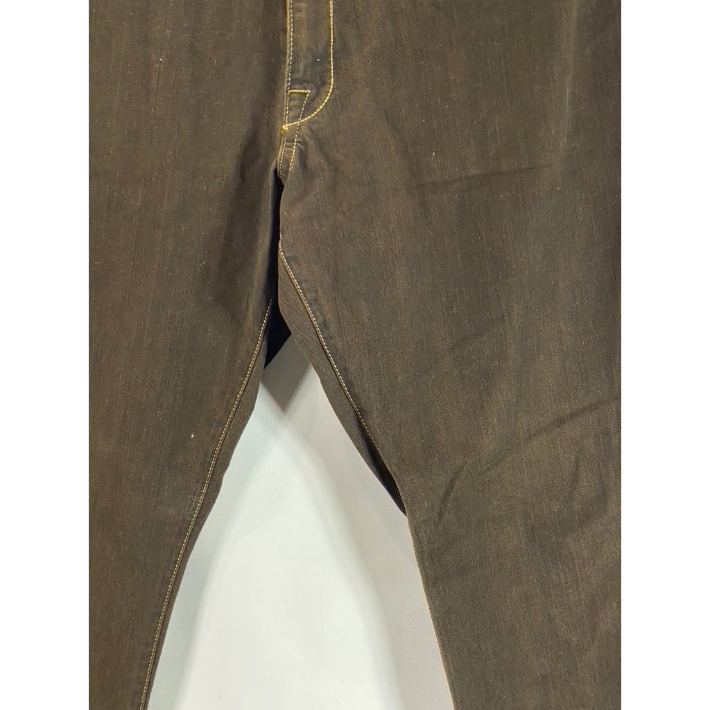 AGAVE DENIM Men's Brown NO. 7 Waterman Relaxed-Fit Straight-Leg Jeans SZ 36X30