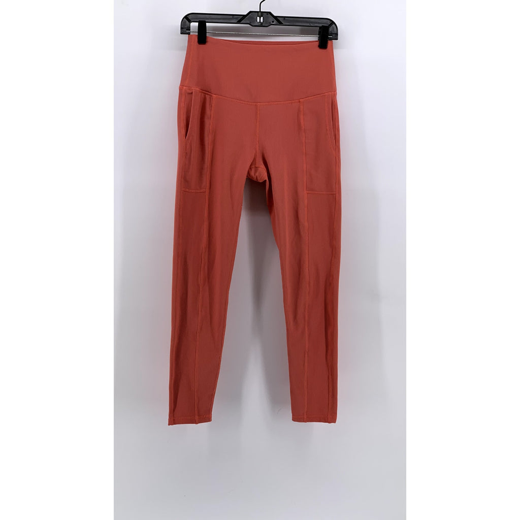 MODERN BALANCE Women's Orange RIbbed Cropped Leggings SZ L