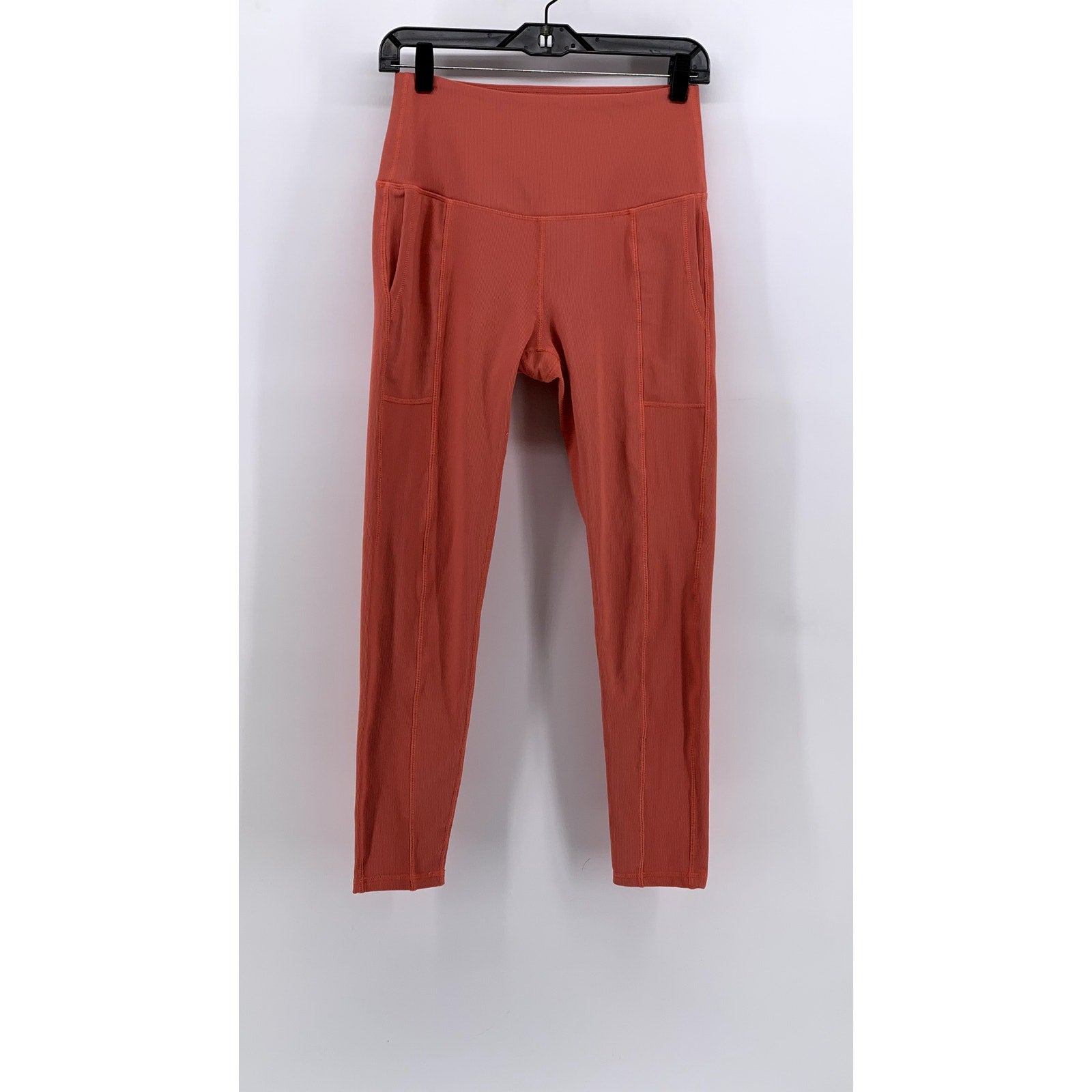MODERN BALANCE Women's Orange RIbbed Cropped Leggings SZ L