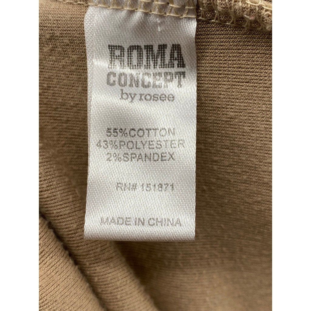 ROMA CONCEPTS By ROSEE Women's Brown Faux Suede Drawstring Sweatpants SZ L