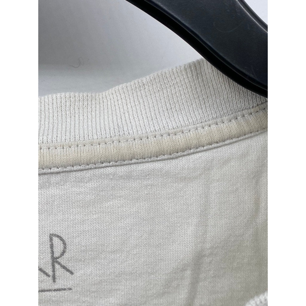 POLAR Men's White Crewneck Skater Graphic Long Sleeve Casual T-Shirt SZ S