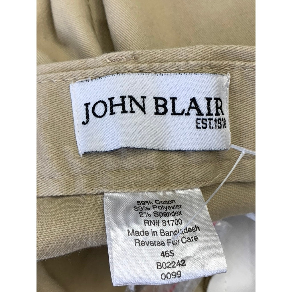 JOHN BLAIR Men's Tan Solid Short Dress Pant SZ 42S