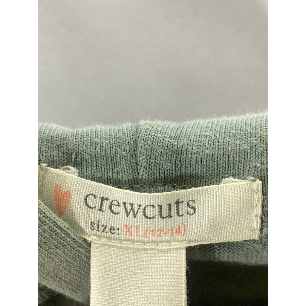 J.CREW Crewcuts Girls Green Lightweight Breathable Cotton Hoodie SZ XL(12-14)