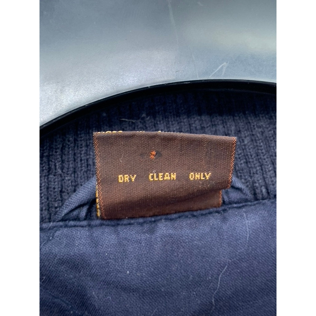 ARIZONA JEAN COMPANY Men's Blue-Navy Vintage 90's Button-Up Varsity Jacket SZ M