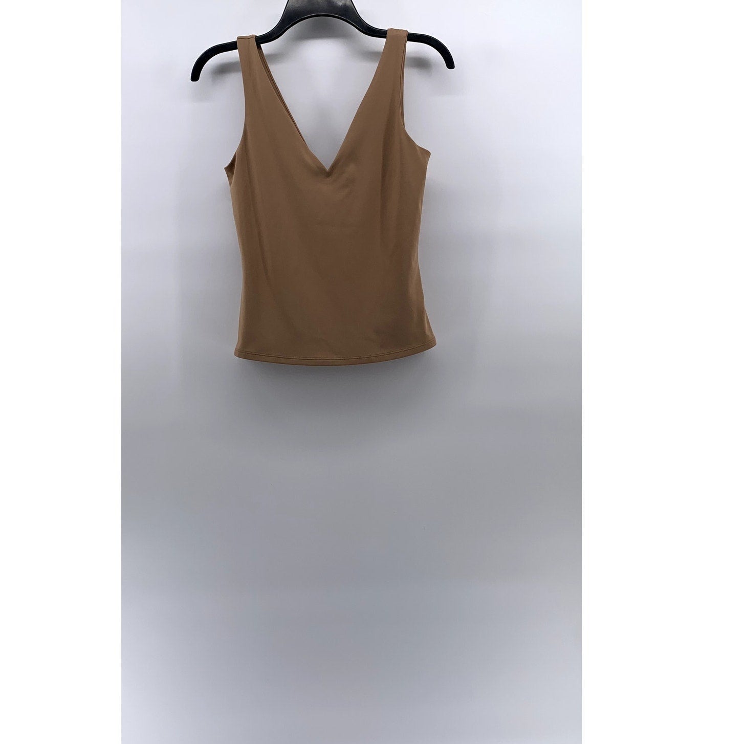 EXPRESS Women's Pecan Double V-Neck Body Contour High Compression Tank Top SZ S