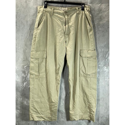 LEVI'S Men's Vintage Beige Distressed Straight-Leg Cargo Pants SZ 38x30