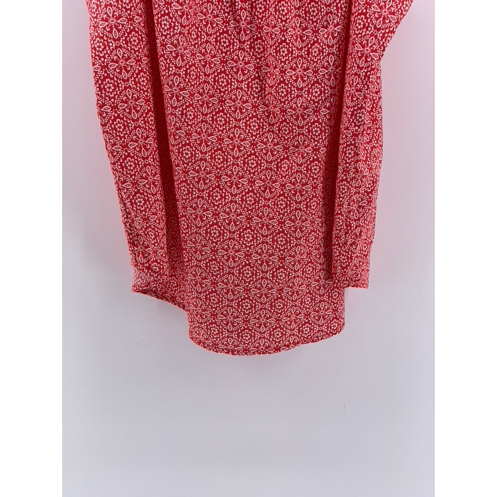 FADED GLORY Women's Red Printed Scoop-Neck Tank Top SZ L