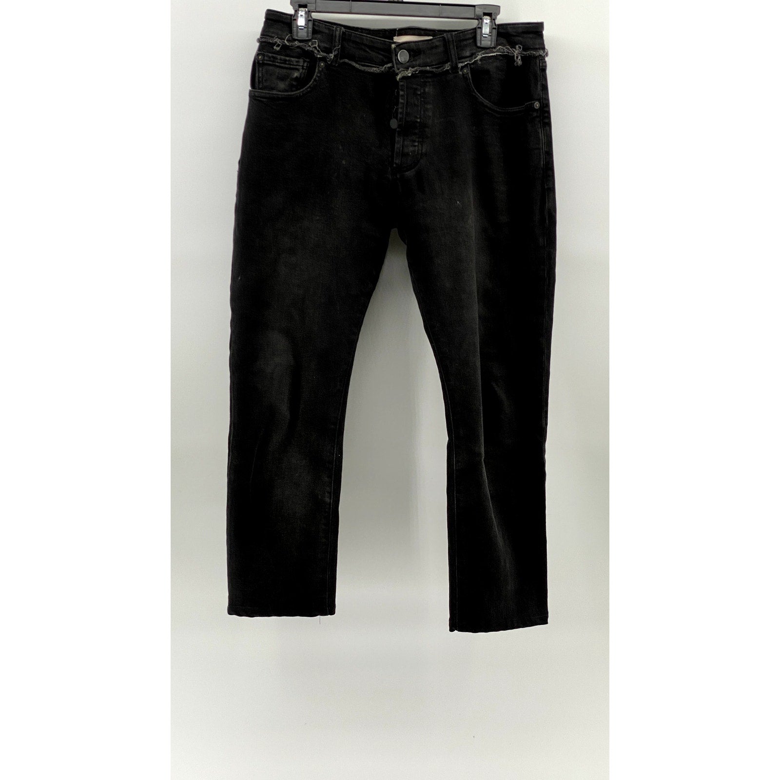 DL 1961 Men's Black Denim Distressed Hunter Skinny Jeans SZ 31X32