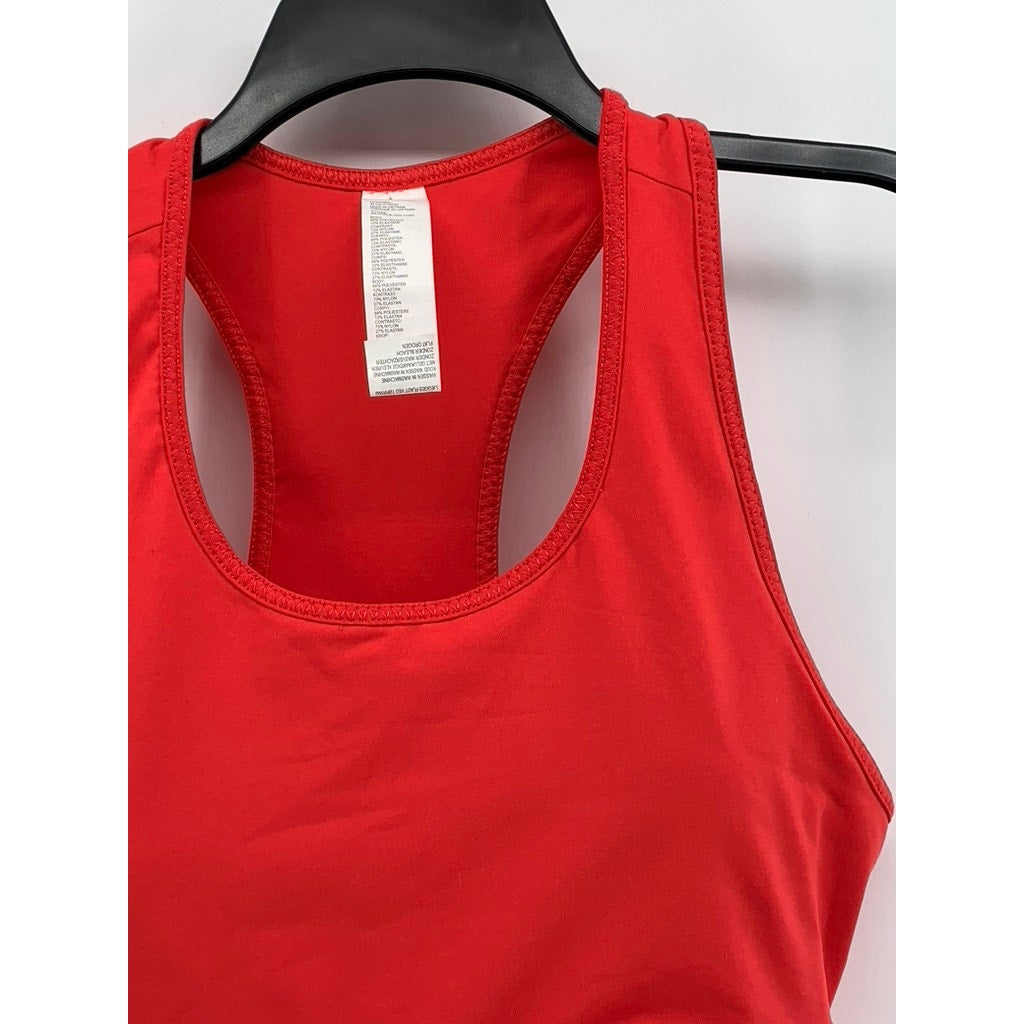 FABLETICS Women's Red-Orange Scoop-Neck Racerback Sports Bra SZ XL