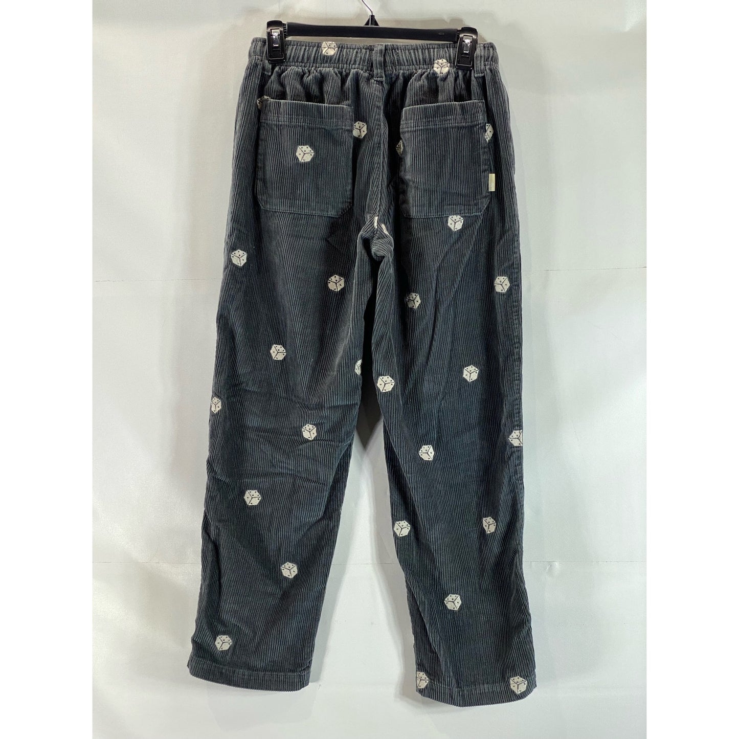 URBAN OUTFITTERS Men's Washed Black UO Dice Print Straight-Leg Corduroy Pant SZS