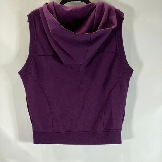 NIKE Women’s Purple Fleece Hooded Asymmetrical Zip-Up Sport Tech Vest SZ M