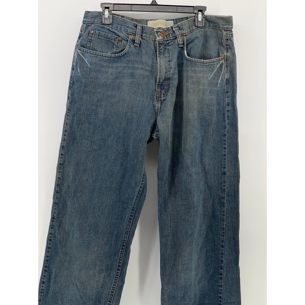 WRANGLER JEANS CO Men's Blue Denim Loose Fit Straight Leg Jeans SZ 34X32