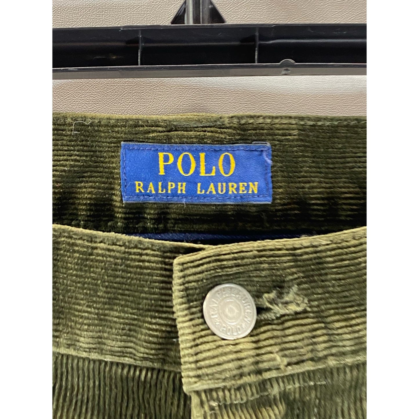 POLO RALPH LAUREN Men's Dark Green Corduroy Varick Slim Straight Pant SZ 33X32