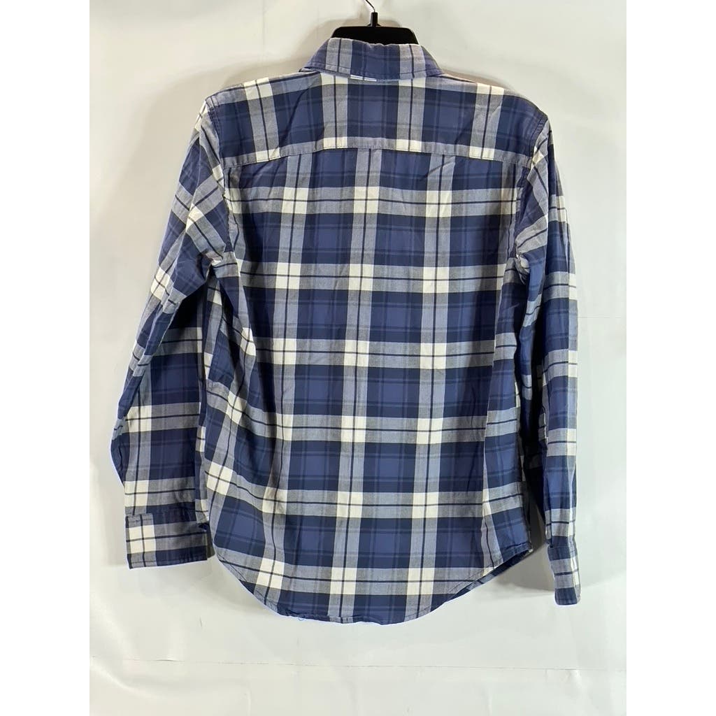 ABERCROMBIE & FITCH Men's Blue Plaid Button-Down Long Sleeve Shirt SZ XS