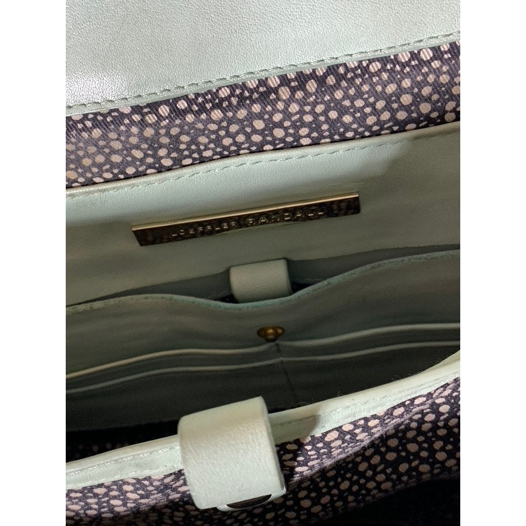 LEOFFLER RANDALL Women's Green/Animal Print Calf Hair Rider Satchel Bag
