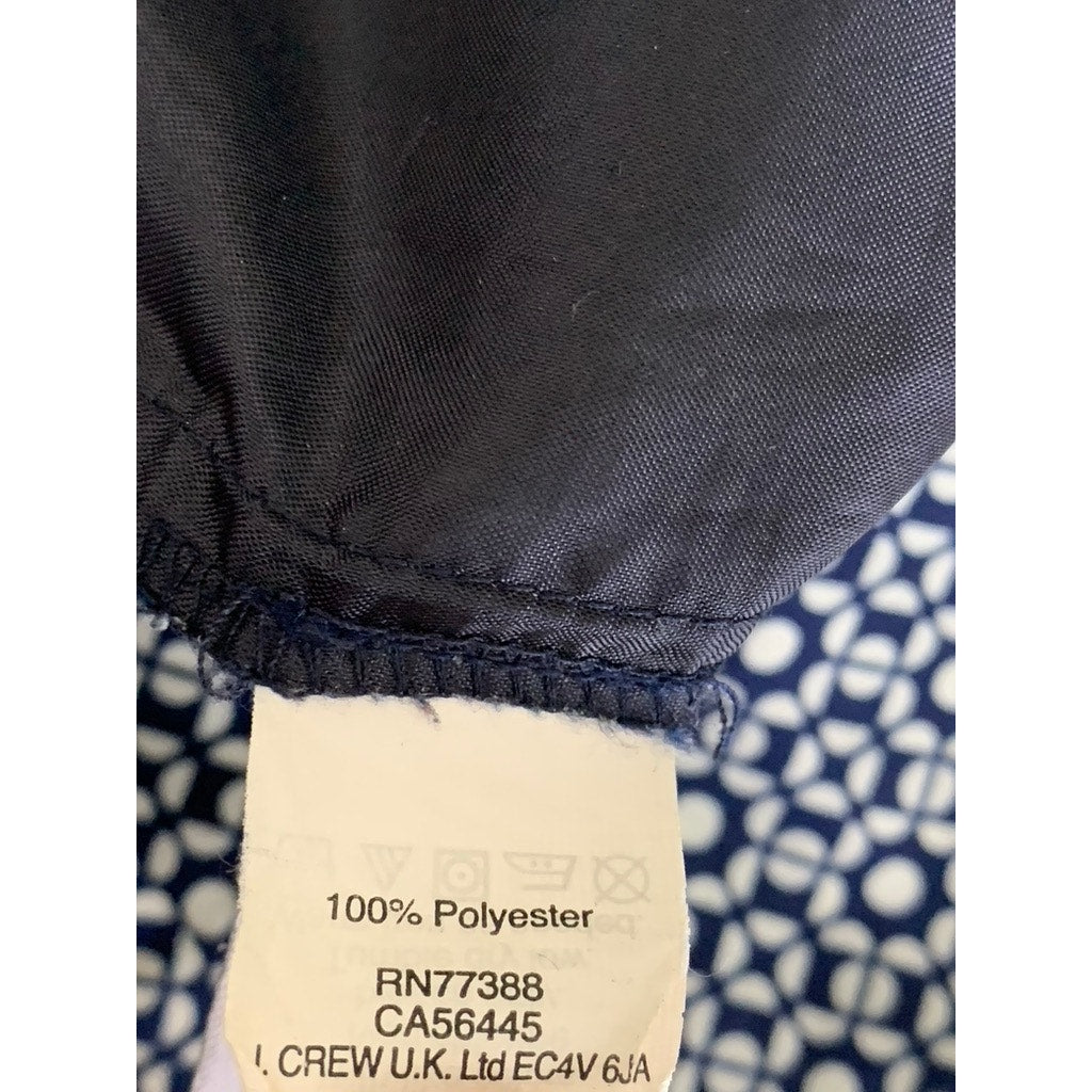 J. CREW Women's Blue/White Geo Print Drawstring Elasticized Pants SZ 4