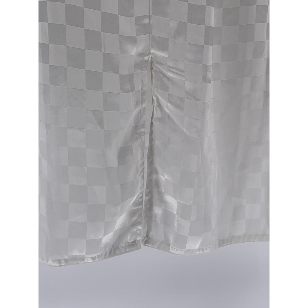 PURE ARGENTI Women's Vintage White Checkered Long Sleeve Midi Dress SZ 8