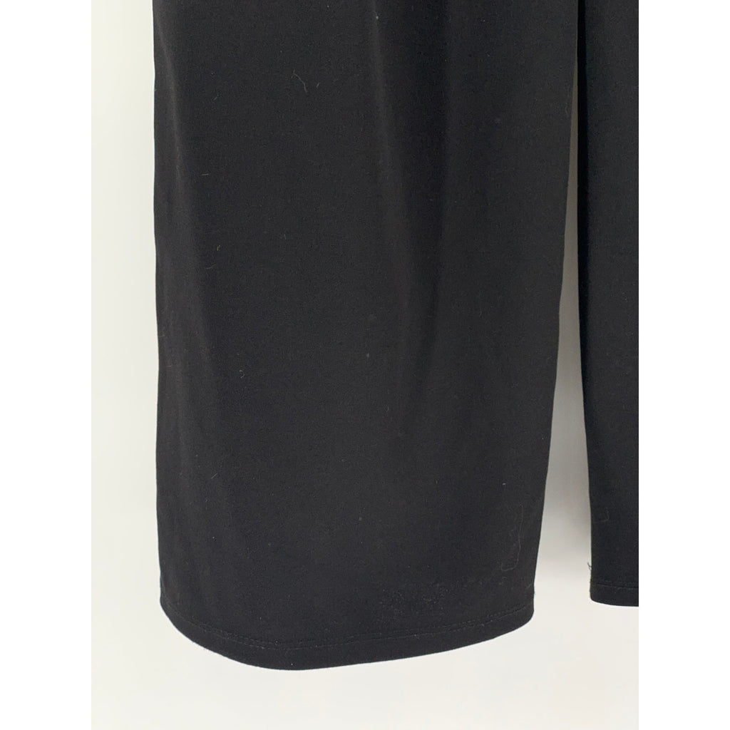 H&M Women's Black Solid Black High-Rise Wide-Leg Pull-On Pants SZ S