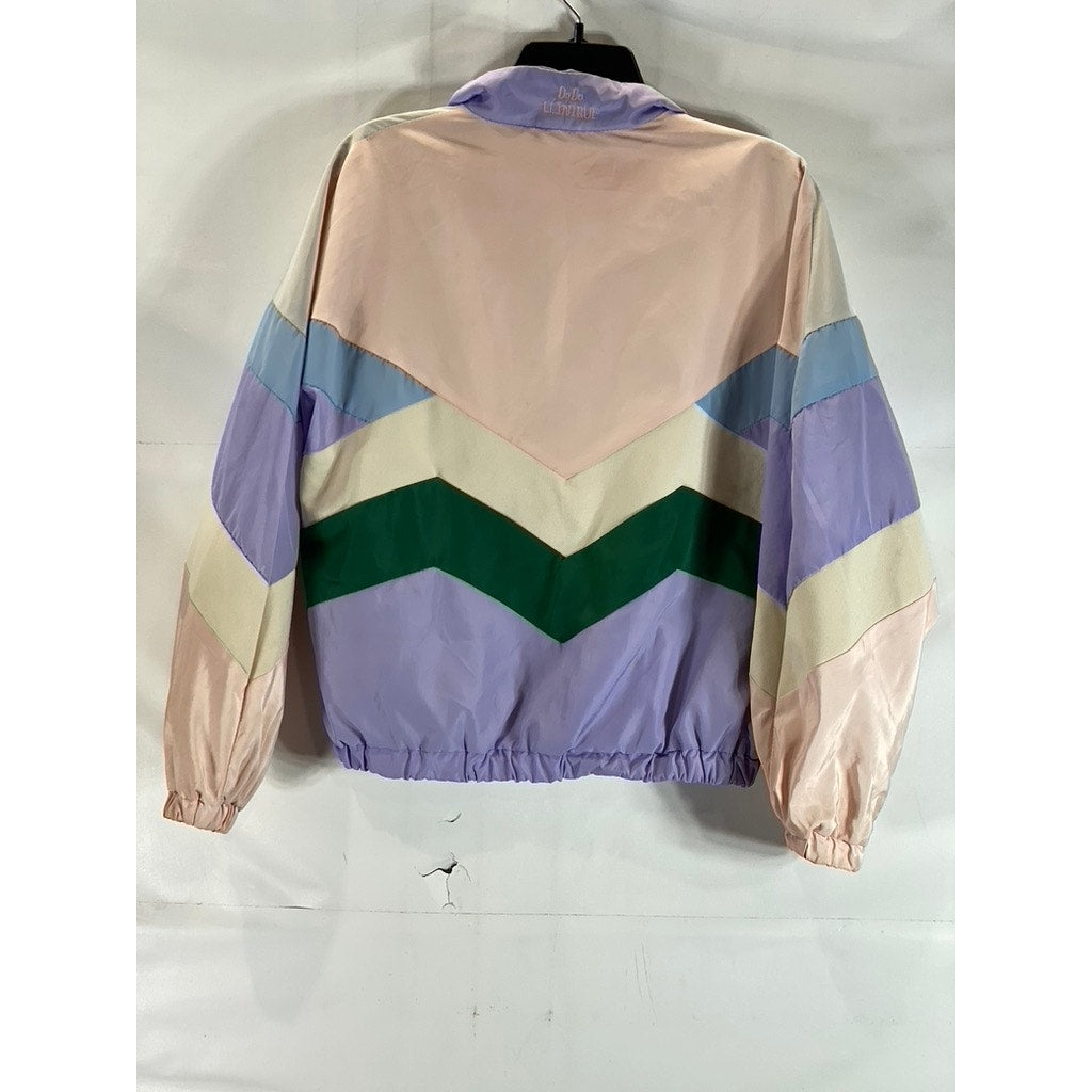 COTTON SUGARS Women's Pastel Multicolor Dodo Clinique Windbreaker Jacket SZ M