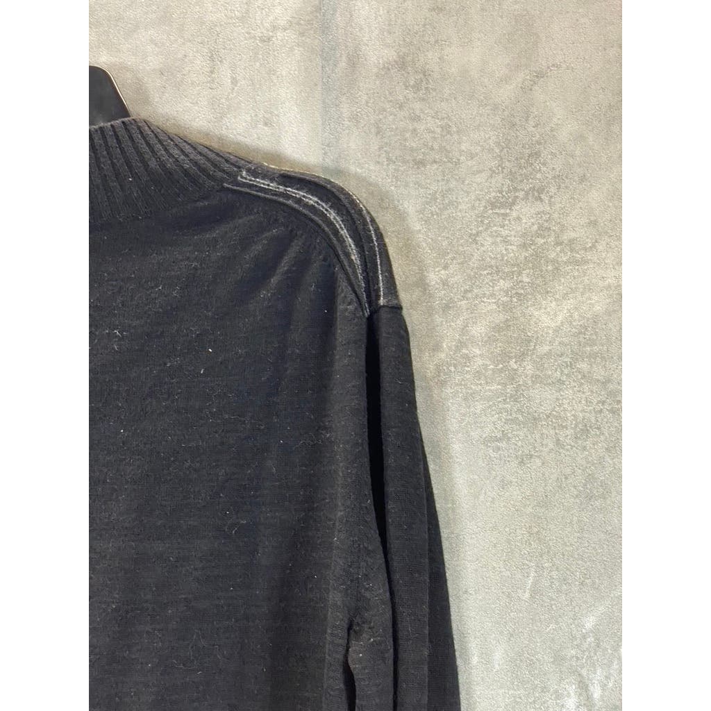 A|X ARMANI EXCHANGE Men's Black Striped V-Neck Pullover Sweater SZ XL
