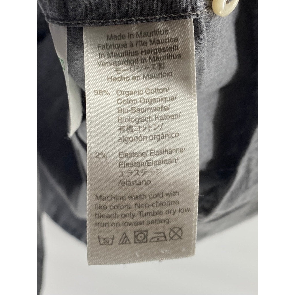 J.CREW Men's Gray Organic Cotton Slim-Fit Button-Up Long Sleeve Shirt SZ M