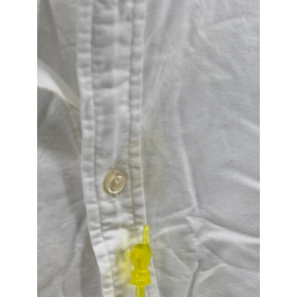 POLO RALPH LAUREN Men's White Solid Regular-Fit Button-Up Long Sleeve Shirt SZXL