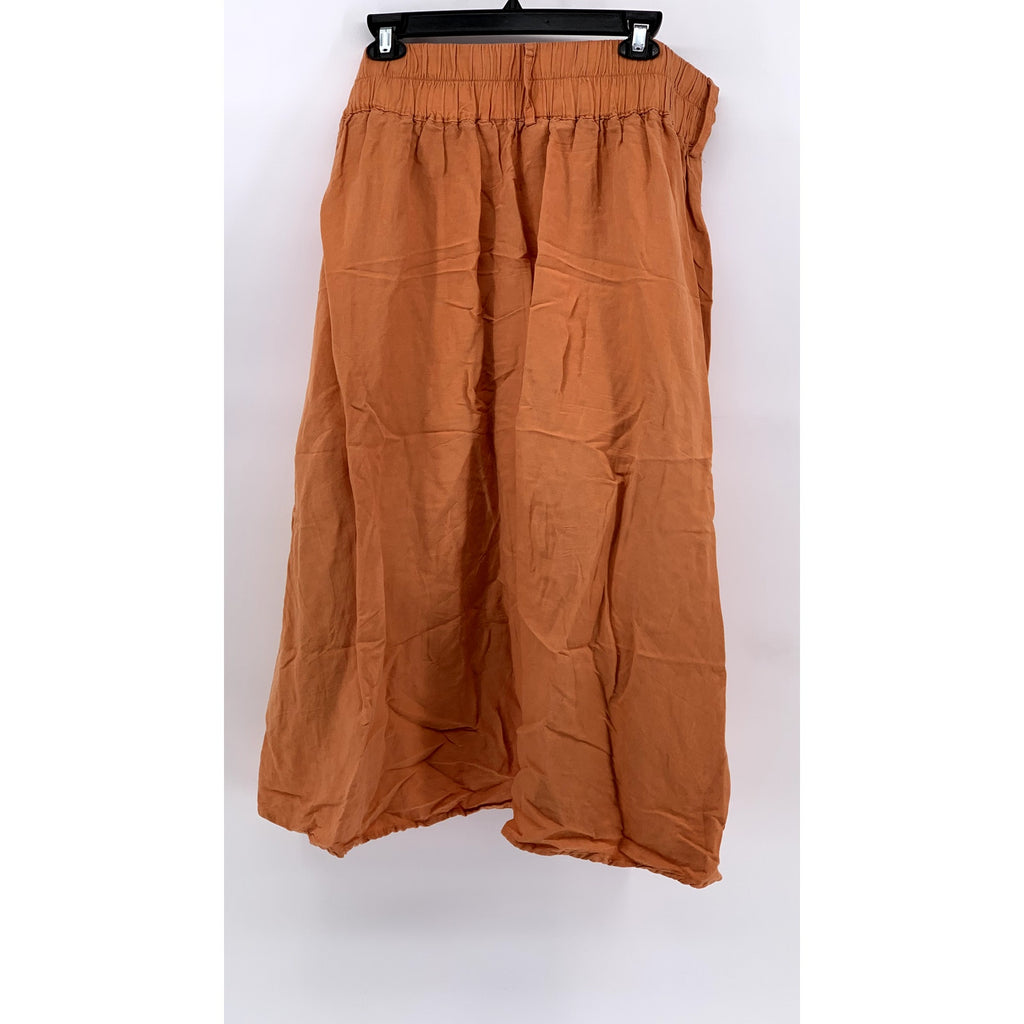 A NEW DAY Women’s Burnt Orange Linen-Blend Maxi Skirt SZ 2XL