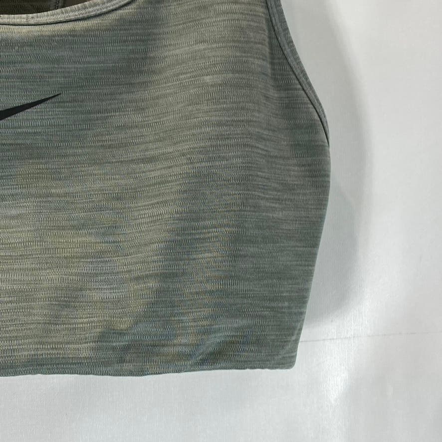 NIKE Women’s Smokegrey Swoosh Dri-FIT Racerback Sports Bra SZ M