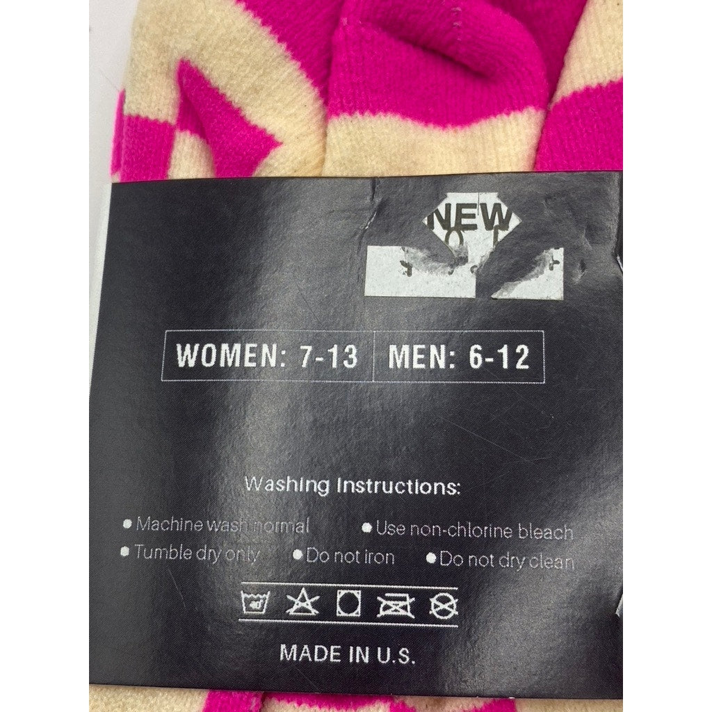 ILLSOCK COLLECTION Unisex Pink-White Checkered Illest Crew Socks SZ W7-13/M6-12