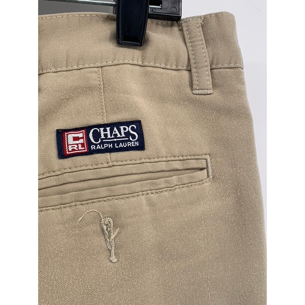 CHAPS RALPH LAUREN Men's Tan Pleated Regular Fit Cuffed Pants SZ 34
