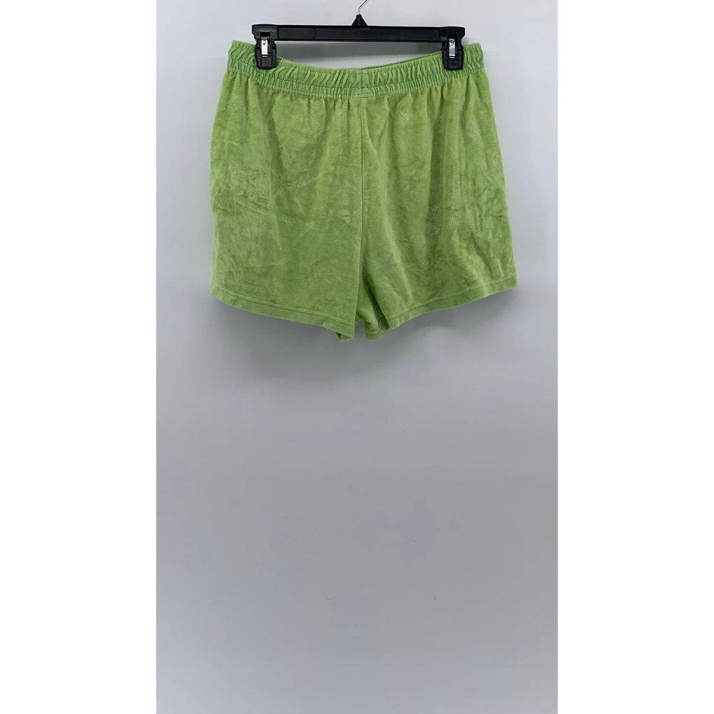IETS FRANS Women's Green Velour Drawstring Pull-On Shorts SZ M